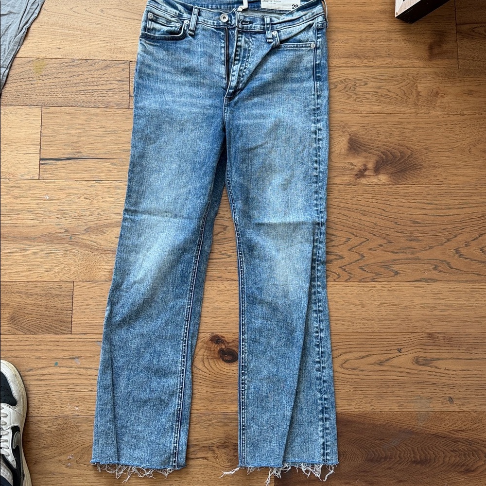 rag & bone Distressed Blue Skinny Jeans